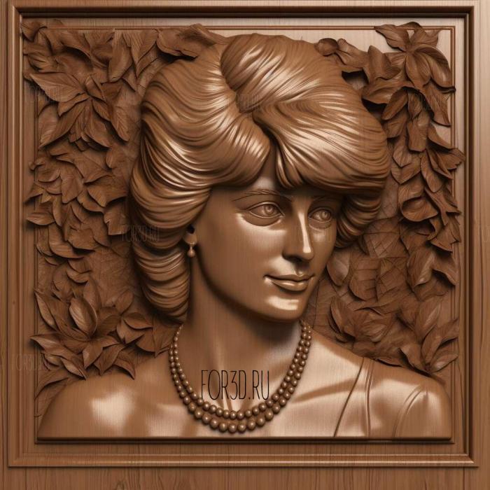 Princess Diana 2 stl model for CNC